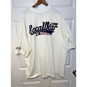 Rocawear 3XL White Heavyweight T‑Shirt Spellout Logo Fame Glory 1999 Streetwear
